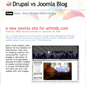 about this drupal vs joomla blog